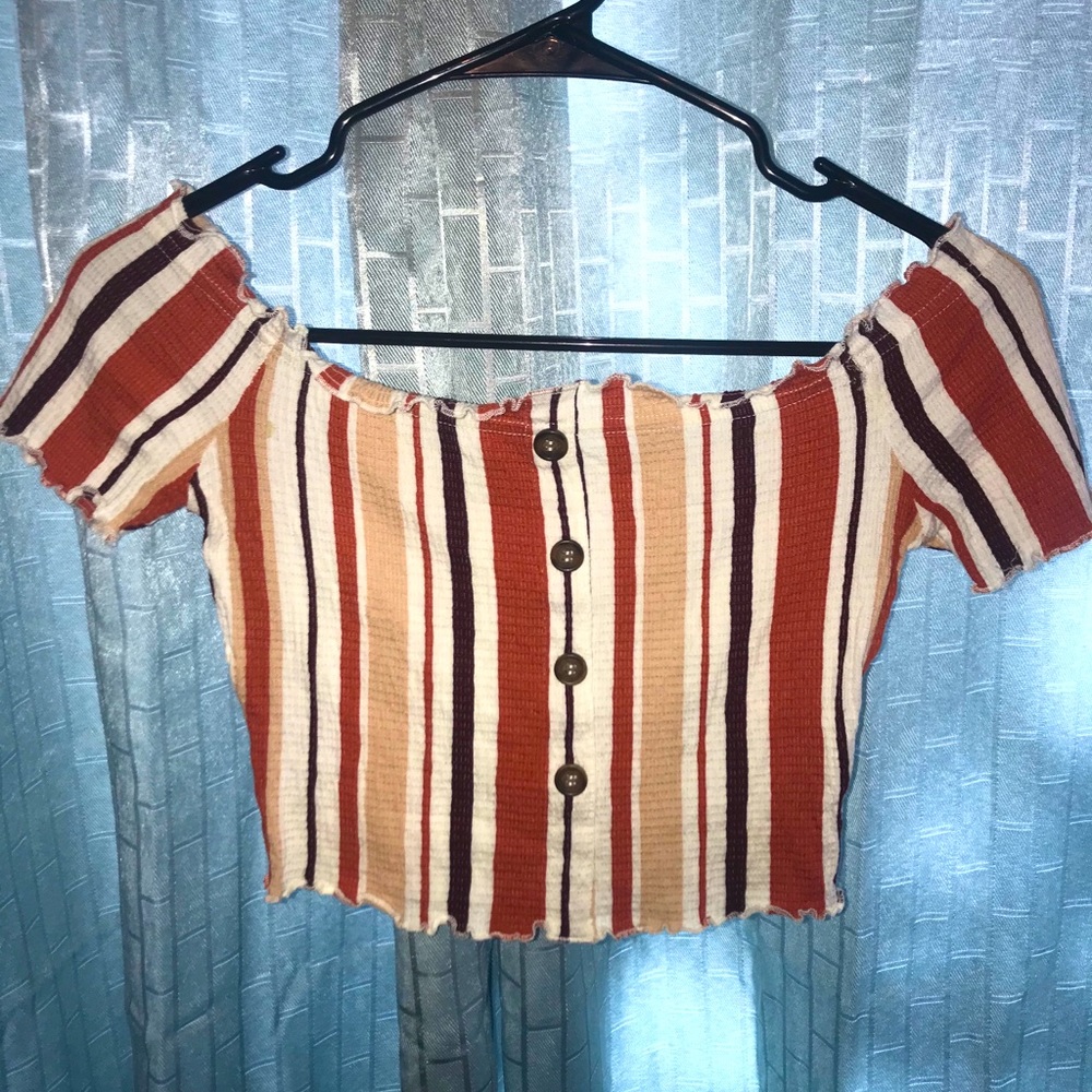 Stretchy off shoulder crop